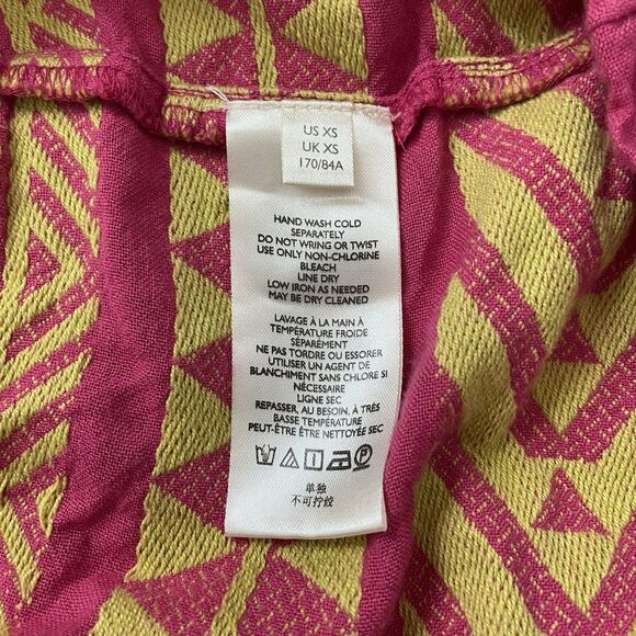 Maeve Anthropologie Dominique Tunic Dress Tassel Tie Neck Pockets Pink Size XS - Picture 10 of 14